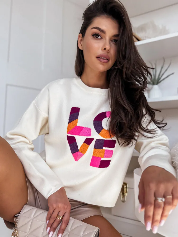 Swetry Damskie>Dstreet Sweter damski oversize HARPER ecru MY1986