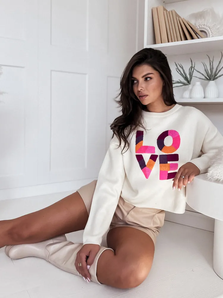 Swetry Damskie>Dstreet Sweter damski oversize HARPER ecru MY1986