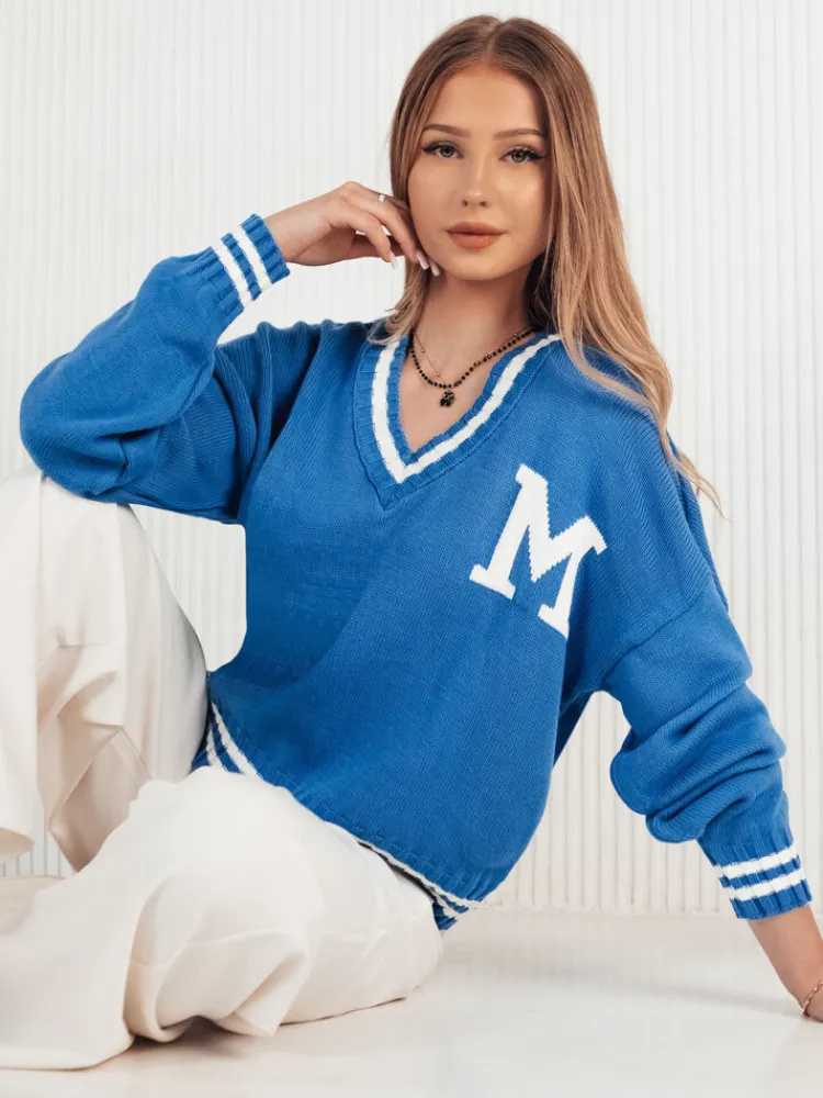 Swetry Damskie>Dstreet Sweter damski oversize MIRAGE niebieski MY2221