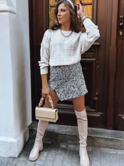 Swetry Damskie>Dstreet Sweter damski oversize SKYLARK ecru MY2136