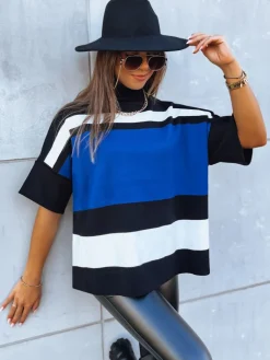 Swetry Damskie>Dstreet Sweter damski oversize ZEPHYR niebieski MY2023