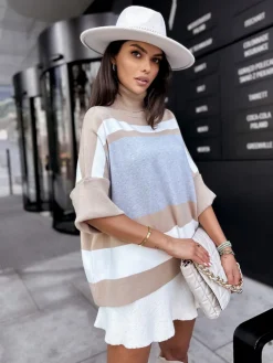 Swetry Damskie>Dstreet Sweter damski oversize ZEPHYR szary MY2022