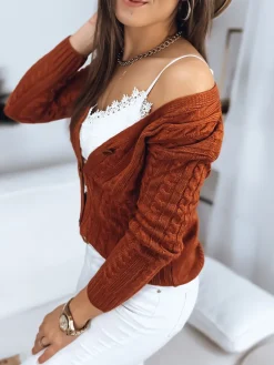 Swetry Damskie>Dstreet Sweter damski RIGLA rudy MY1639