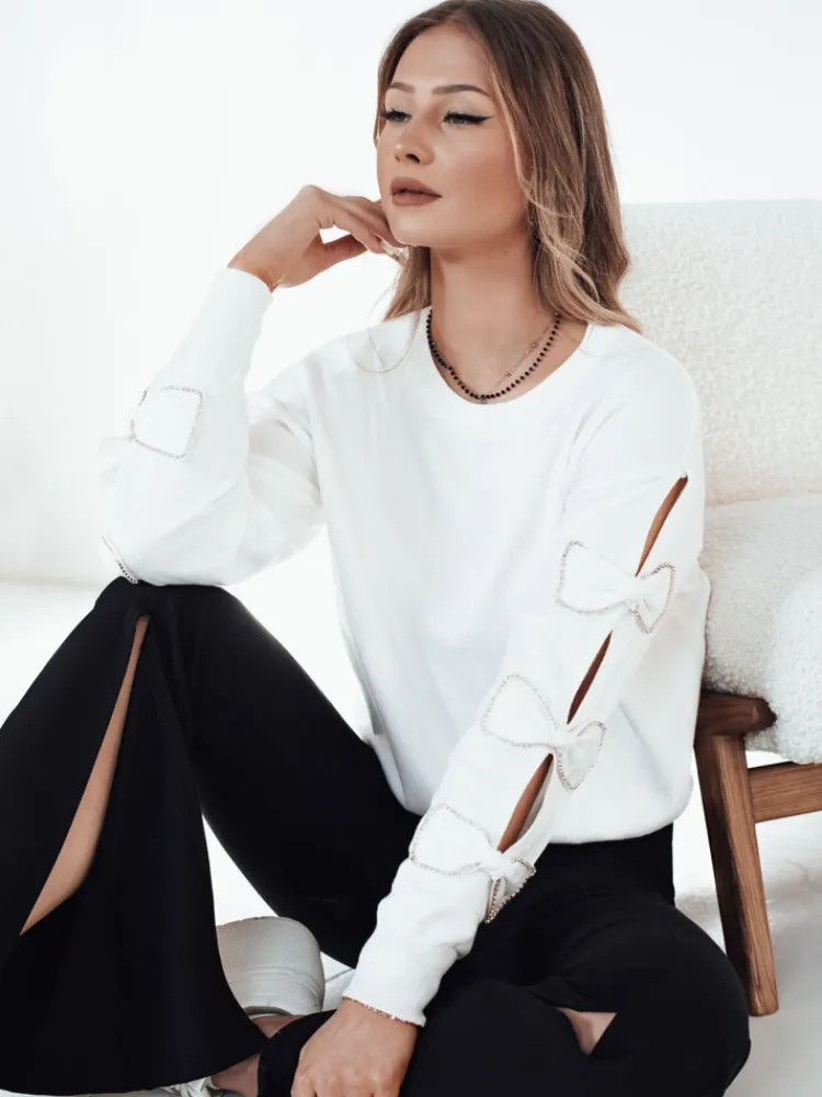 Swetry Damskie>Dstreet Sweter damski RILON biały MY2298