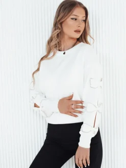 Swetry Damskie>Dstreet Sweter damski RILON biały MY2298