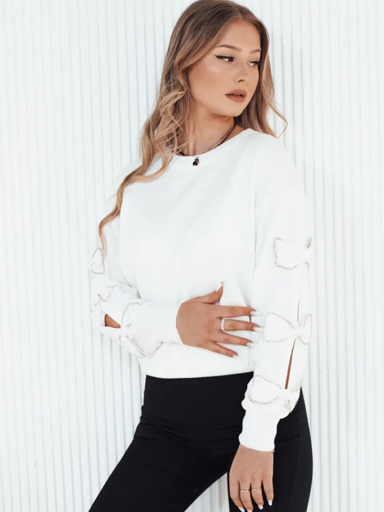 Swetry Damskie>Dstreet Sweter damski RILON biały MY2298