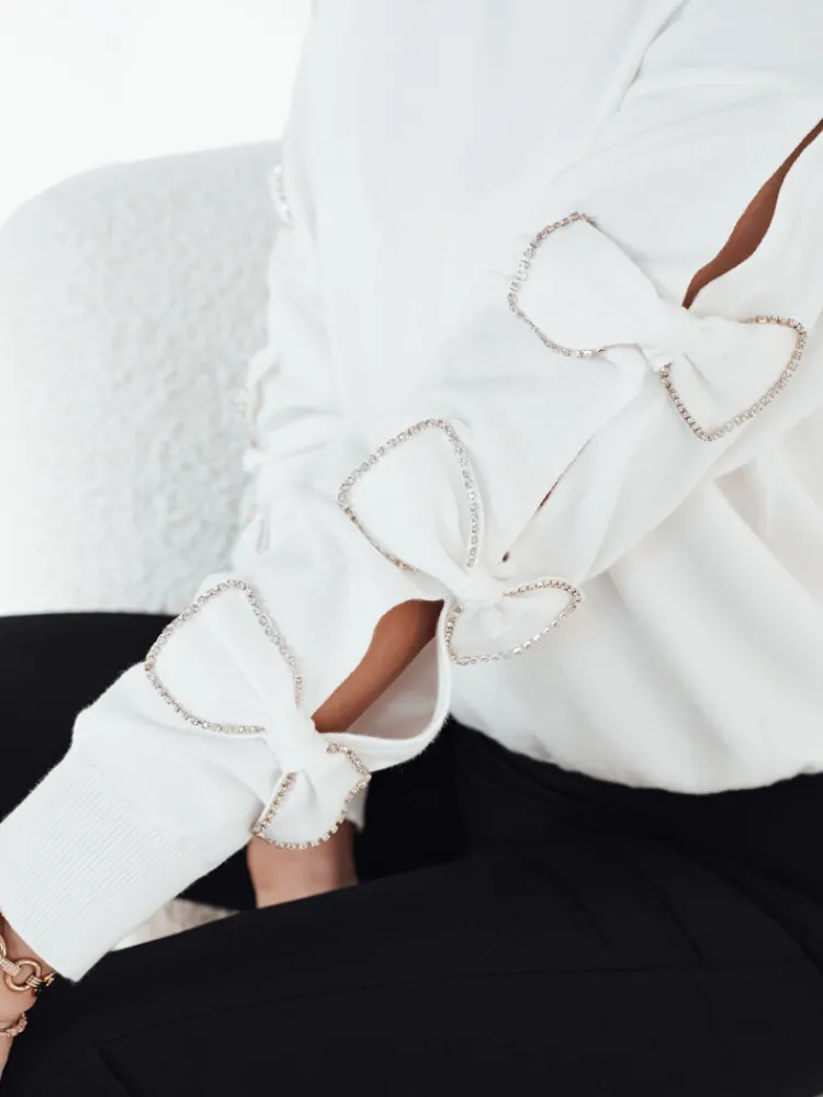 Swetry Damskie>Dstreet Sweter damski RILON biały MY2298