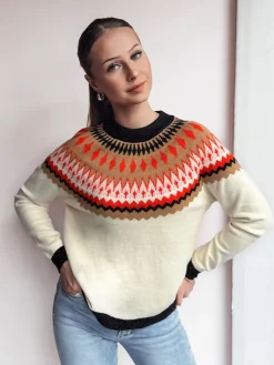 Swetry Damskie>Dstreet Sweter damski RUBY GLOW beżowy MY2378