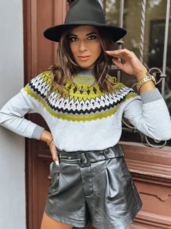 Swetry Damskie>Dstreet Sweter damski RUBY GLOW szary MY2249