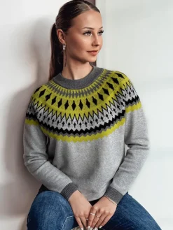 Swetry Damskie>Dstreet Sweter damski RUBY GLOW szary MY2376