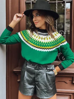 Swetry Damskie>Dstreet Sweter damski RUBY GLOW zielony MY2250