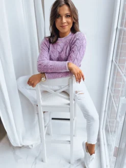 Swetry Damskie>Dstreet Sweter damski SELAVI liliowy MY1946