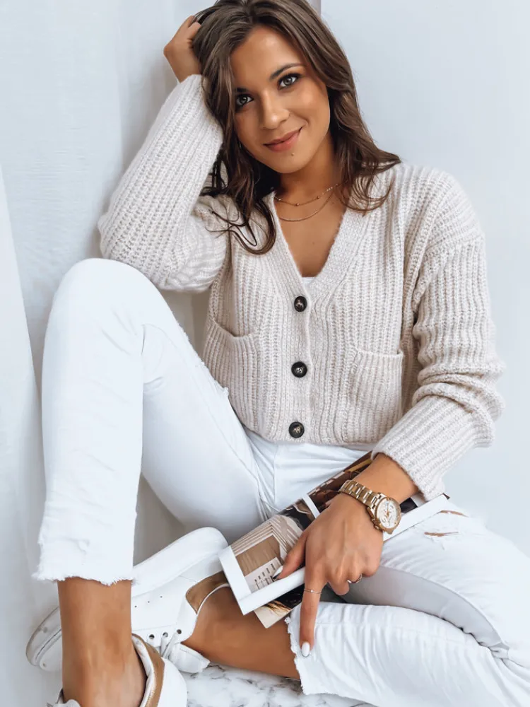 Swetry Damskie>Dstreet Sweter damski SISTERS jasnobeżowy MY1959