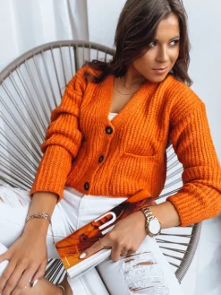 Swetry Damskie>Dstreet Sweter damski SISTERS pomarańczowy MY1961