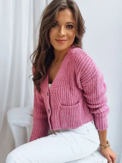 Swetry Damskie>Dstreet Sweter damski SISTERS różowy MY1962