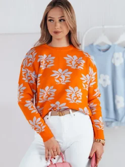 Swetry Damskie>Dstreet Sweter damski SWEET BUNNY pomarańczowy MY2281