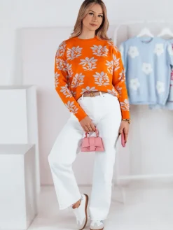 Swetry Damskie>Dstreet Sweter damski SWEET BUNNY pomarańczowy MY2281