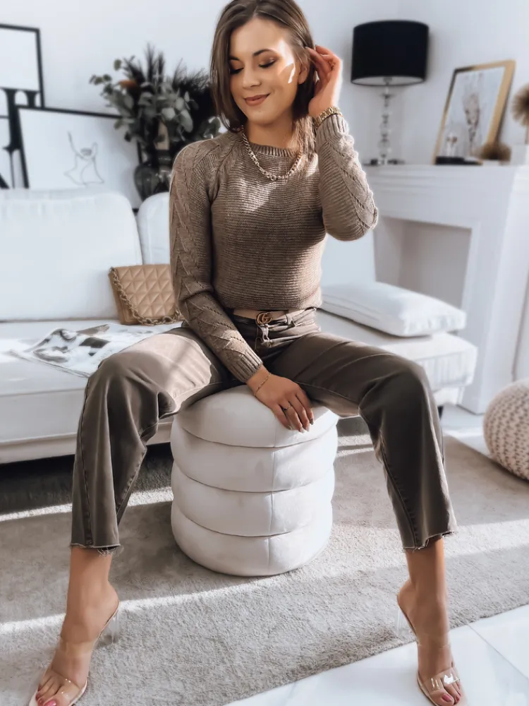 Swetry Damskie>Dstreet Sweter damski TAMI ciemnobeżowy MY1760