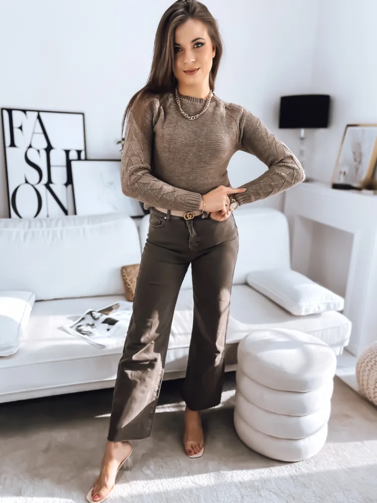 Swetry Damskie>Dstreet Sweter damski TAMI ciemnobeżowy MY1760