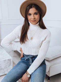 Swetry Damskie>Dstreet Sweter damski TRIXA ecru MY1213