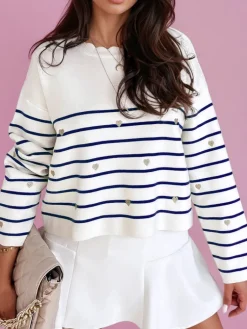 Swetry Damskie>Dstreet Sweter damski VELORIA niebieski MY2028