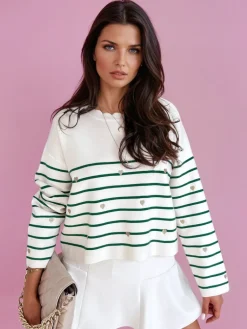 Swetry Damskie>Dstreet Sweter damski VELORIA zielony MY2027