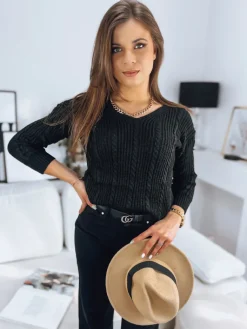 Swetry Damskie>Dstreet Sweter damski WELLMA czarny MY1769