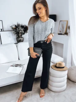 Swetry Damskie>Dstreet Sweter damski WELLMA jasnoszary MY1771