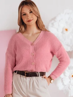 Swetry Damskie>Dstreet Sweter damskie one size oversize prążkowany SWEETDREAM różowy MY2460