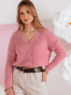 Swetry Damskie>Dstreet Sweter damskie one size oversize prążkowany SWEETDREAM różowy MY2460