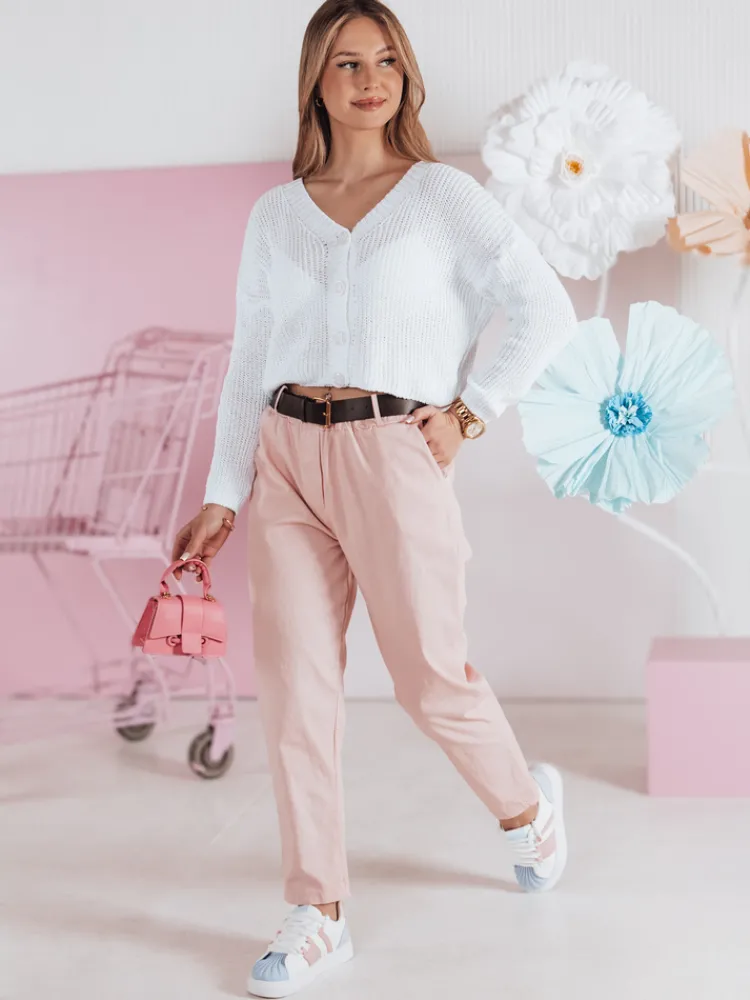 Swetry Damskie>Dstreet Sweter damskie one size oversize prążkowany SWEETDREAM biały MY2459