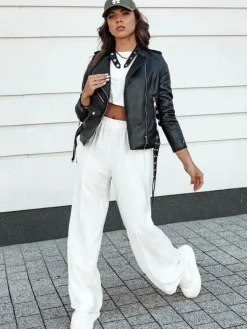 Spodnie Damskie>Dstreet Szerokie spodnie damskie wide leg GRITAN ecru UY2149