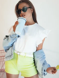 Spodenki Damskie>Dstreet Szorty jeansowe damskie GLAMWEAR żółte SY0361