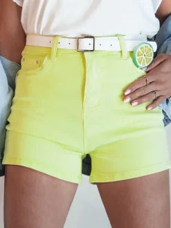 Spodenki Damskie>Dstreet Szorty jeansowe damskie GLAMWEAR żółte SY0361
