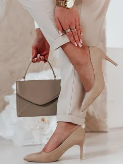 Szpilki>Dstreet Szpilki damskie na obcasie LAVENZA beżowe ZY0718