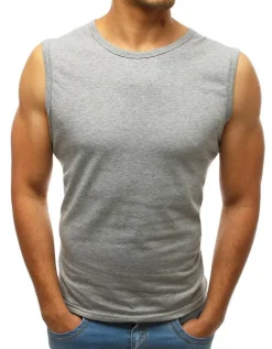 Koszulki Męskie>Dstreet Tank top męski bez nadruku jasnoszary RX3498