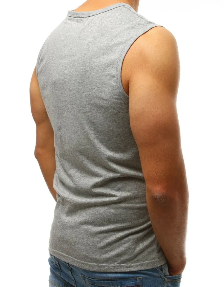 Koszulki Męskie>Dstreet Tank top męski bez nadruku jasnoszary RX3498