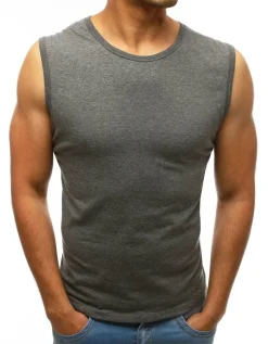 Koszulki Męskie>Dstreet Tank top męski bez nadruku antracytowy RX3511