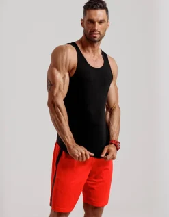 Koszulki Męskie>Dstreet Tank top męski bez nadruku czarny RX3495