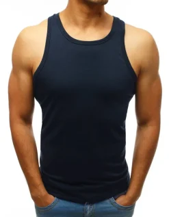 Koszulki Męskie>Dstreet Tank top męski bez nadruku granatowy RX3496