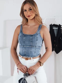 T-Shirty Damskie>Dstreet Top damski jeansowy VESTTOP RY2727