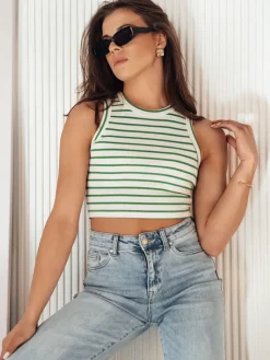 T-Shirty Damskie>Dstreet Top damski w paski STELLA MAE biały RY2271