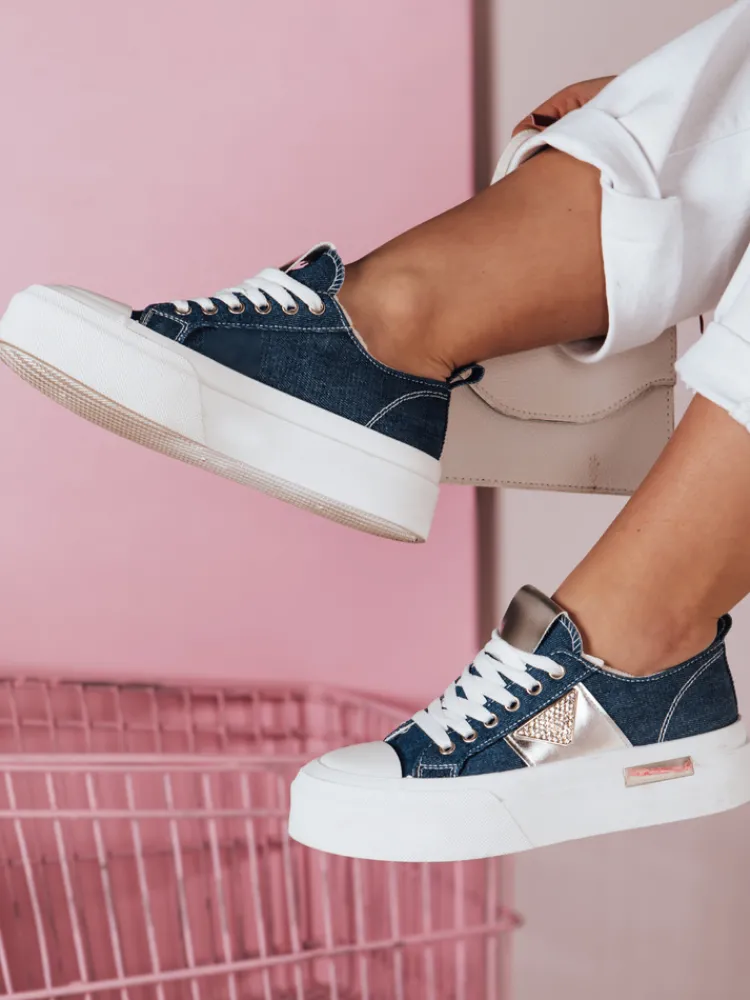 Trampki>Dstreet Trampki damskie na platformie TRENDIS jeansowe ZY0678