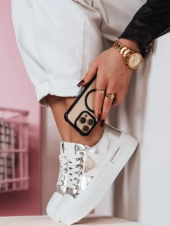 Trampki>Dstreet Trampki damskie na platformie TRENDIS srebrne ZY0679