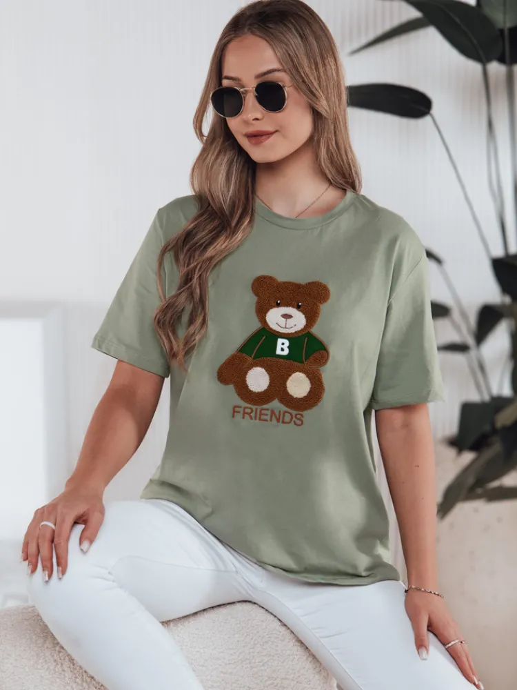 T-Shirty Damskie>Dstreet T-shirt damski BAREN ciemnozielony RY2539