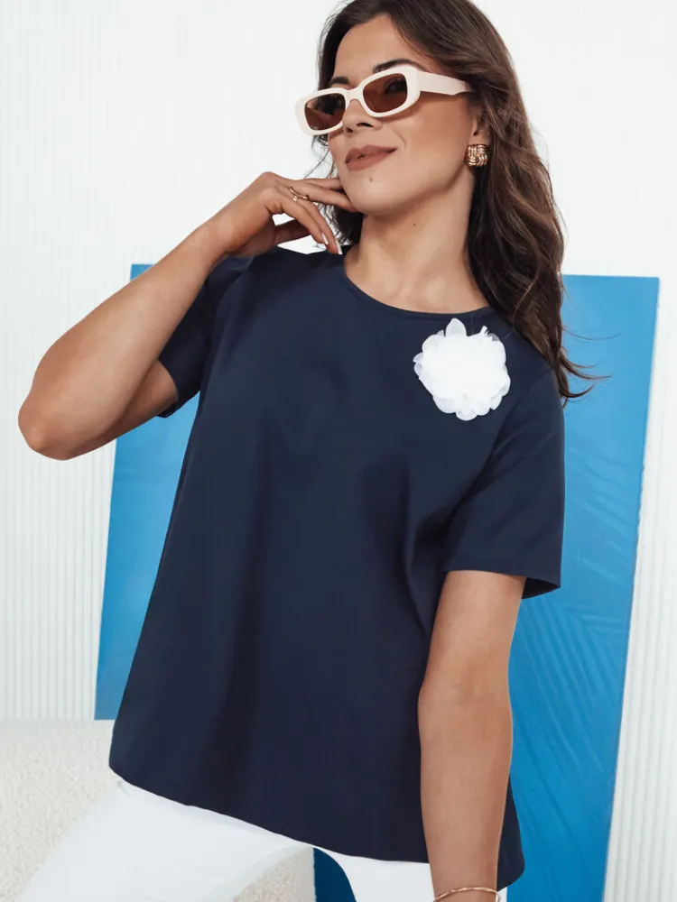 T-Shirty Damskie>Dstreet T-shirt damski BINDA granatowy RY2485