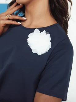 T-Shirty Damskie>Dstreet T-shirt damski BINDA granatowy RY2485