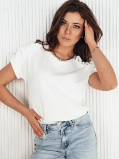 T-Shirty Damskie>Dstreet T-shirt damski boho EKOSTIA ecru RY2345