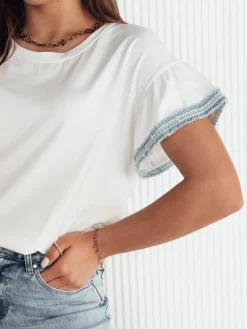 T-Shirty Damskie>Dstreet T-shirt damski boho HOLAS ecru RY2333