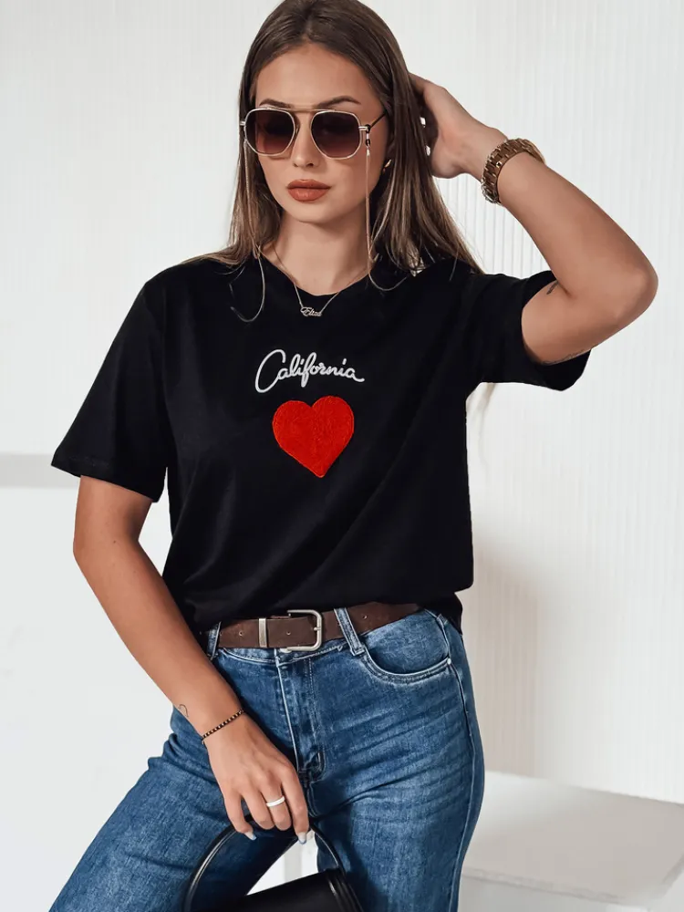 T-Shirty Damskie>Dstreet T-shirt damski CALOV czarny RY2567